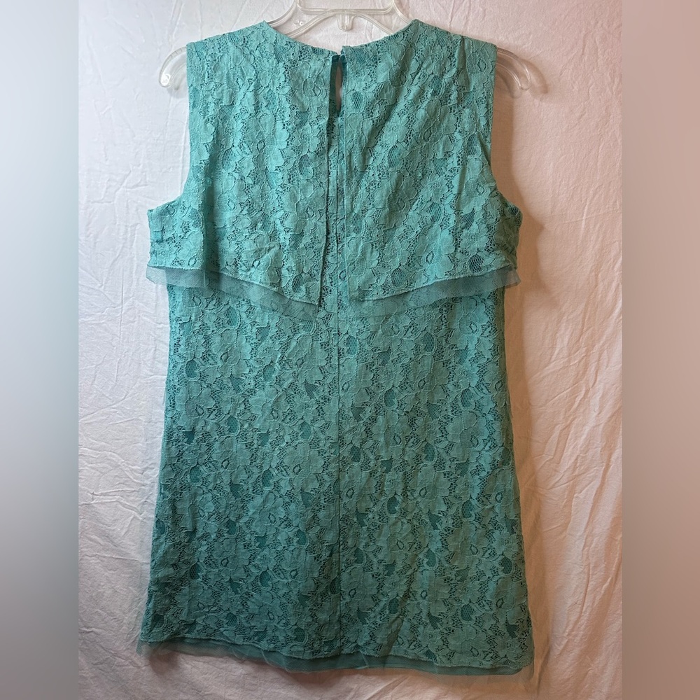 BCBG Max Azria Lace Shift Dress Seafoam Sleeveless Cocktail Dress S